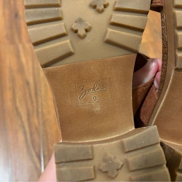 Zodiac Brown Leather Lola Chunky Heeled Sandal - Picture 8 of 9